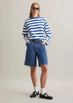 Ringel-Longsleeve oversized aus garngefärbtem Heavy Jersey