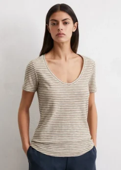 Ringel-T-Shirt regular aus Organic Cotton Slub Jersey