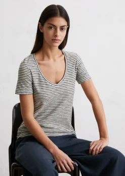 Ringel-T-Shirt regular aus Organic Cotton Slub Jersey