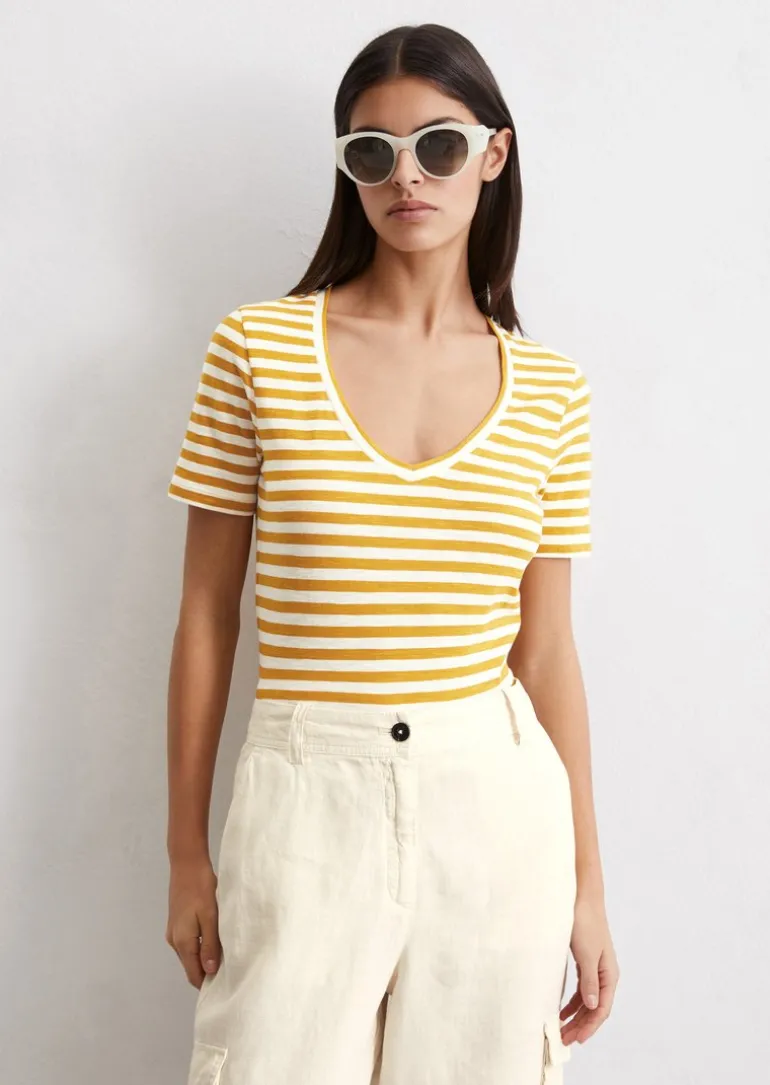 Ringel-T-Shirt regular aus Organic Cotton Slub Jersey