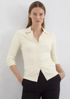 Ripp-Jerseybluse loose mit TENCEL™ Modal