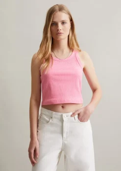 Ripp-Top slim cropped aus Stretch-Jersey