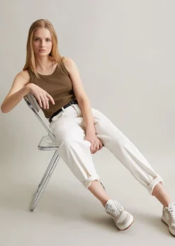 Ripp-Top slim cropped aus Stretch-Jersey