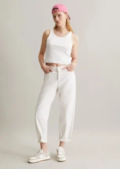 Ripp-Top slim cropped aus Stretch-Jersey