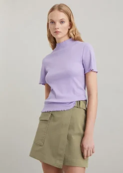 Ripp-T-Shirt slim aus Organic Cotton-Stretch-Jersey