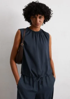 Ärmellose Bluse regular aus LENZING™ ECOVERO™