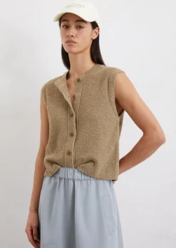 Ärmellose Strickweste regular aus Bouclé-Garn