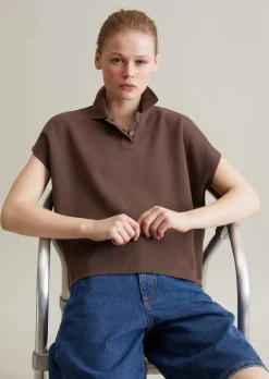 Ärmelloses Poloshirt wide aus Organic Cotton