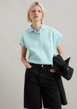 Ärmelloses Poloshirt wide aus Organic Cotton