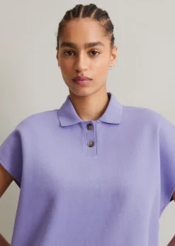 Ärmelloses Poloshirt wide aus Organic Cotton