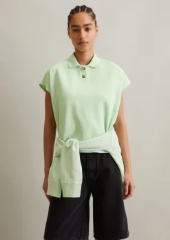 Ärmelloses Poloshirt wide aus Organic Cotton