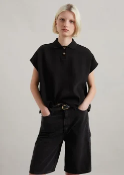 Ärmelloses Poloshirt wide aus Organic Cotton
