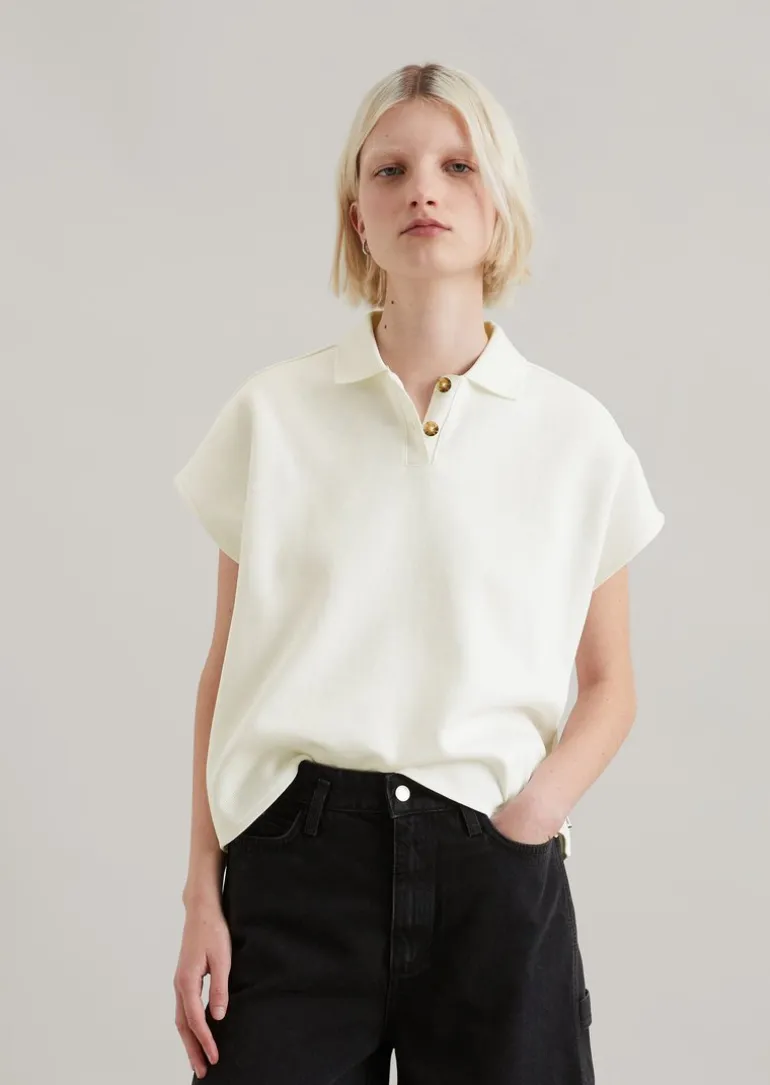 Ärmelloses Poloshirt wide aus Organic Cotton