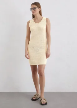 Ärmelloses Strickkleid slim aus Bändchengarn