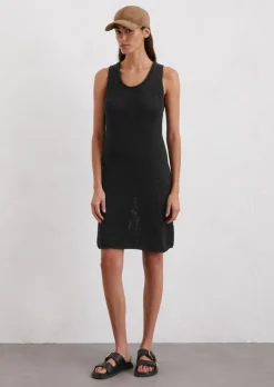 Ärmelloses Strickkleid slim aus Bändchengarn