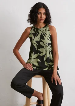 Ärmelloses Top flared aus stretchiger Viskose-Qualität