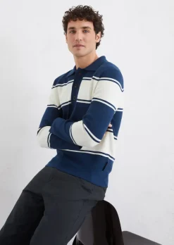 Rugbyshirt regular aus leichtem Milano-Strick