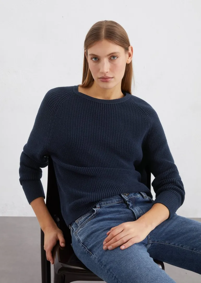 Rundhalspullover loose aus Heavy-Weight-Organic-Cotton