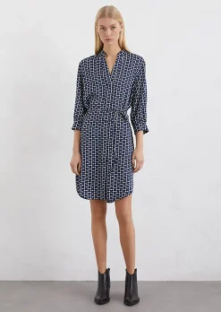 Satinkleid relaxed aus bedruckter Viskose