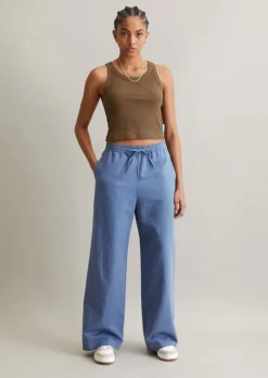 Schlupfhose relaxed aus Baumwolle-Leinen-Mix