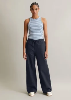 Schlupfhose relaxed aus Baumwolle-Leinen-Mix