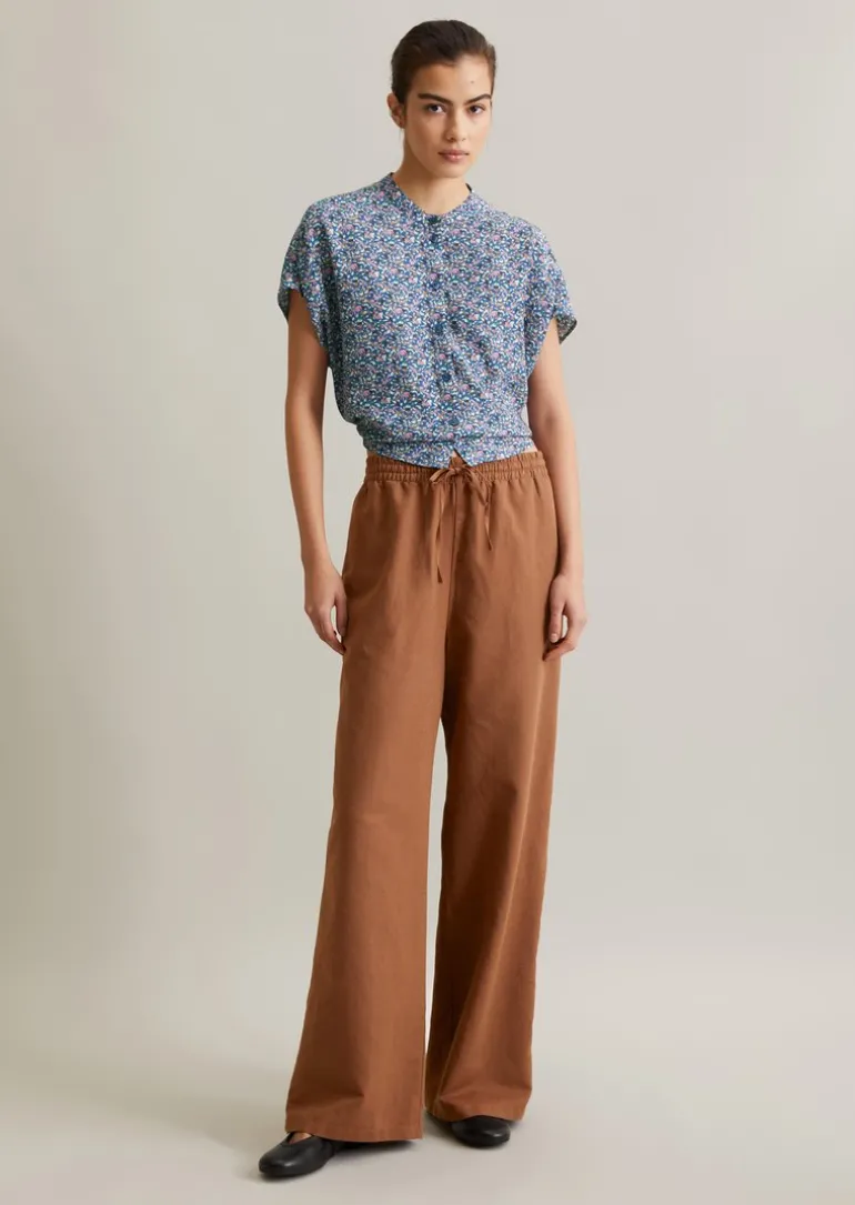 Schlupfhose relaxed aus Baumwolle-Leinen-Mix