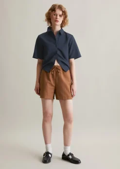 Schlupf-Shorts relaxed aus Baumwolle-Leinen-Mix