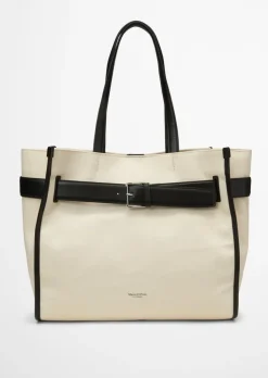 Shopper large aus robustem Canvas mit Leder-Details