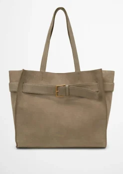 Shopper large aus Velours-Rindleder