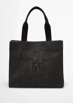 Shopper large in Raffia-Bast-Optik