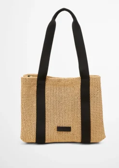 Shopper medium in Crochet-Raffia-Bast-Optik