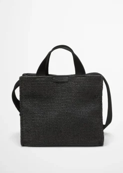 Shopper medium in Raffia-Bast-Optik