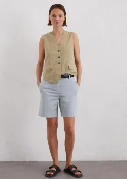 Shorts fitted aus Organic Cotton Twill Stretch