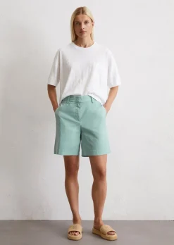 Shorts fitted aus Organic Cotton Twill Stretch