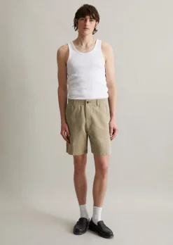 Shorts regular aus Bio-Baumwolle und Leinen