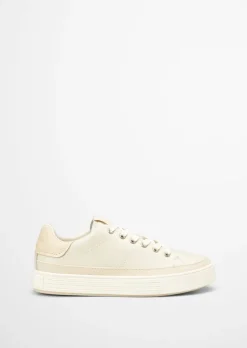 Sneaker aus Rindleder mit Ripsband