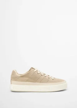 Sneaker aus Veloursleder mit Ripsband