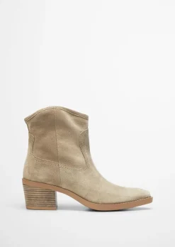 Stiefelette im Western-Stil aus softem Veloursleder