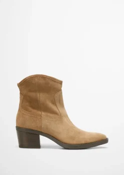 Stiefelette im Western-Stil aus softem Veloursleder