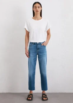 Straight Leg Jeans high waist aus Cashmere Touch Denim