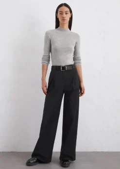 Straight Leg Pants mit Bundfalten aus Organic Cotton-Lyocell-Mix