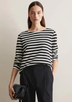 Streifen-Longsleeve relaxed aus Organic Cotton Jersey