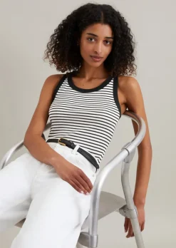Streifen-Tanktop slim aus Organic Cotton