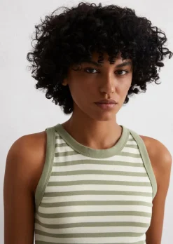 Streifen-Tanktop slim aus Organic-Cotton-Rib-Jersey