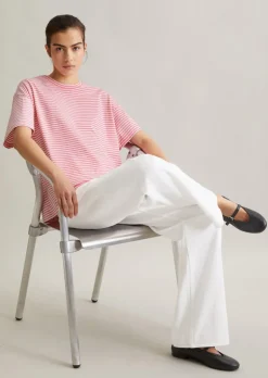 Streifen-T-Shirt relaxed aus softem Single Jersey