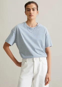 Streifen-T-Shirt relaxed aus softem Single Jersey