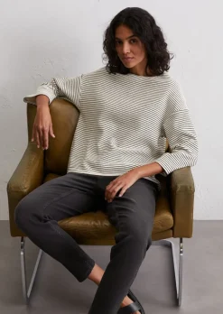 Streifen-T-Shirt relaxed aus mittelschwerem Jersey