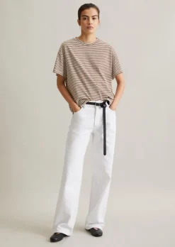 Streifen-T-Shirt relaxed aus softem Single Jersey