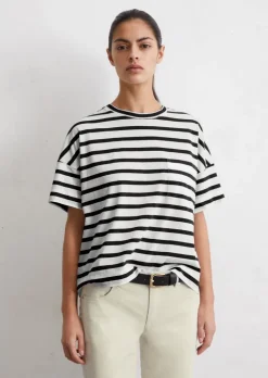 Streifen-T-Shirt relaxed aus leichtem Single Jersey