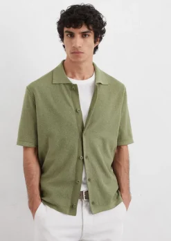 Strick-Bowlinghemd regular mit flauschiger Struktur